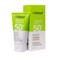 کرم ضد آفتاب ویتالیر SPF50 مدل اکتی ویت مناسب پوست های چرب و آکنه دار، بژ طبیعی