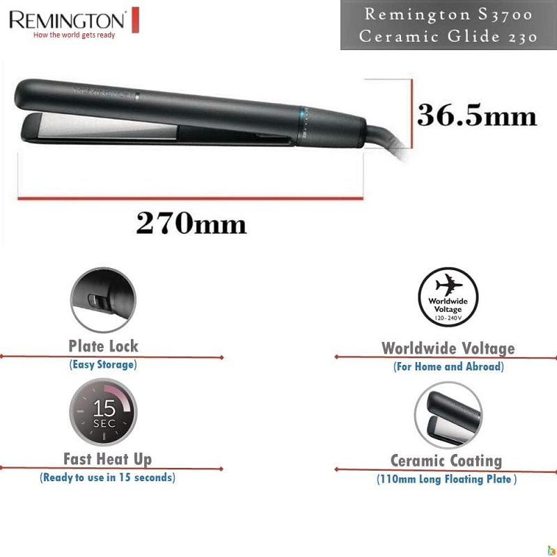 اتو مو تیتانیوم رمینگتون مدل S3700 اتو مو تیتانیوم رمینگتون مدل S3700