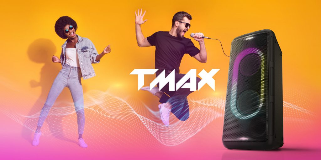 Panasonic SC-TMAX45 High Power Double Woofer Bluetooth Party Speaker System with USB, AUX and Optical Input, Mic & guitar jack