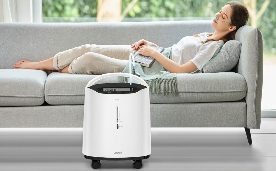 yuwell 8F-5A Portable Oxygen Concentrator Machine (93% Concentration At 5L)